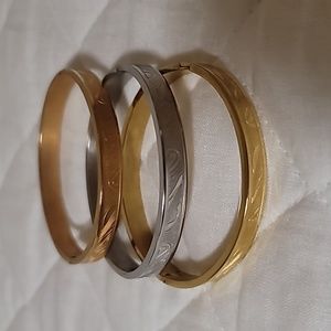 3 VINTAGE BRACELETS SOLID STERLING GOLD,SILVER,ROSE NWOT !!!